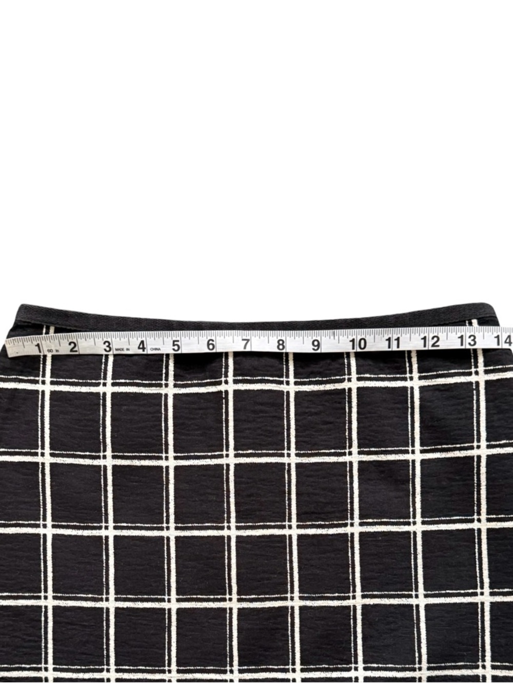 Madewell‎ Windowpane Mini Skirt Size 0 Black White Gauze Cotton - Picture 9 of 9